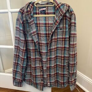 Johnnie o never worn surfstyle flannel hoodie size m